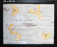 画像3: 「J即納」はぎれ50×65：旅する蝶々（麻色ベース白・ゴールデンイエロー） (3)